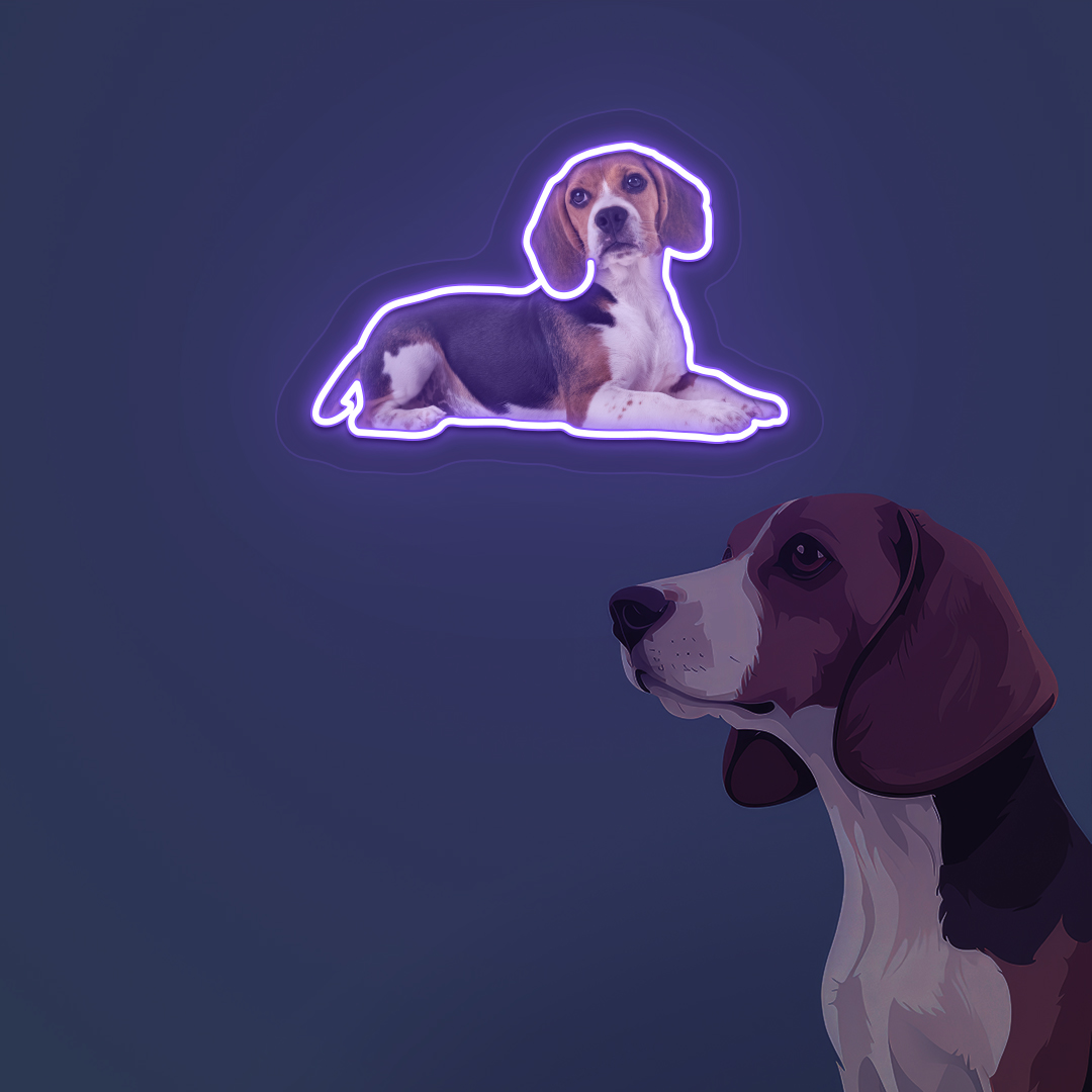Beagle Neon Artwork | Purple