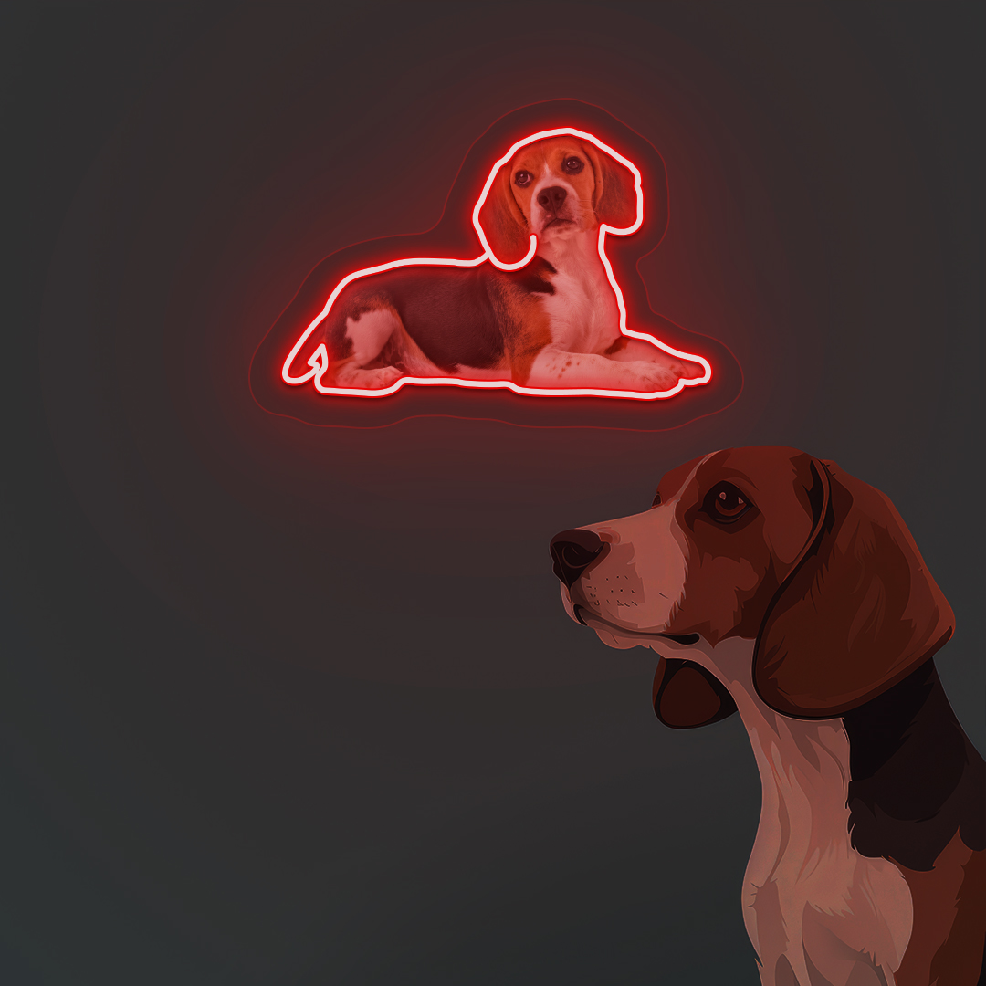 Beagle Neon Artwork | Red
