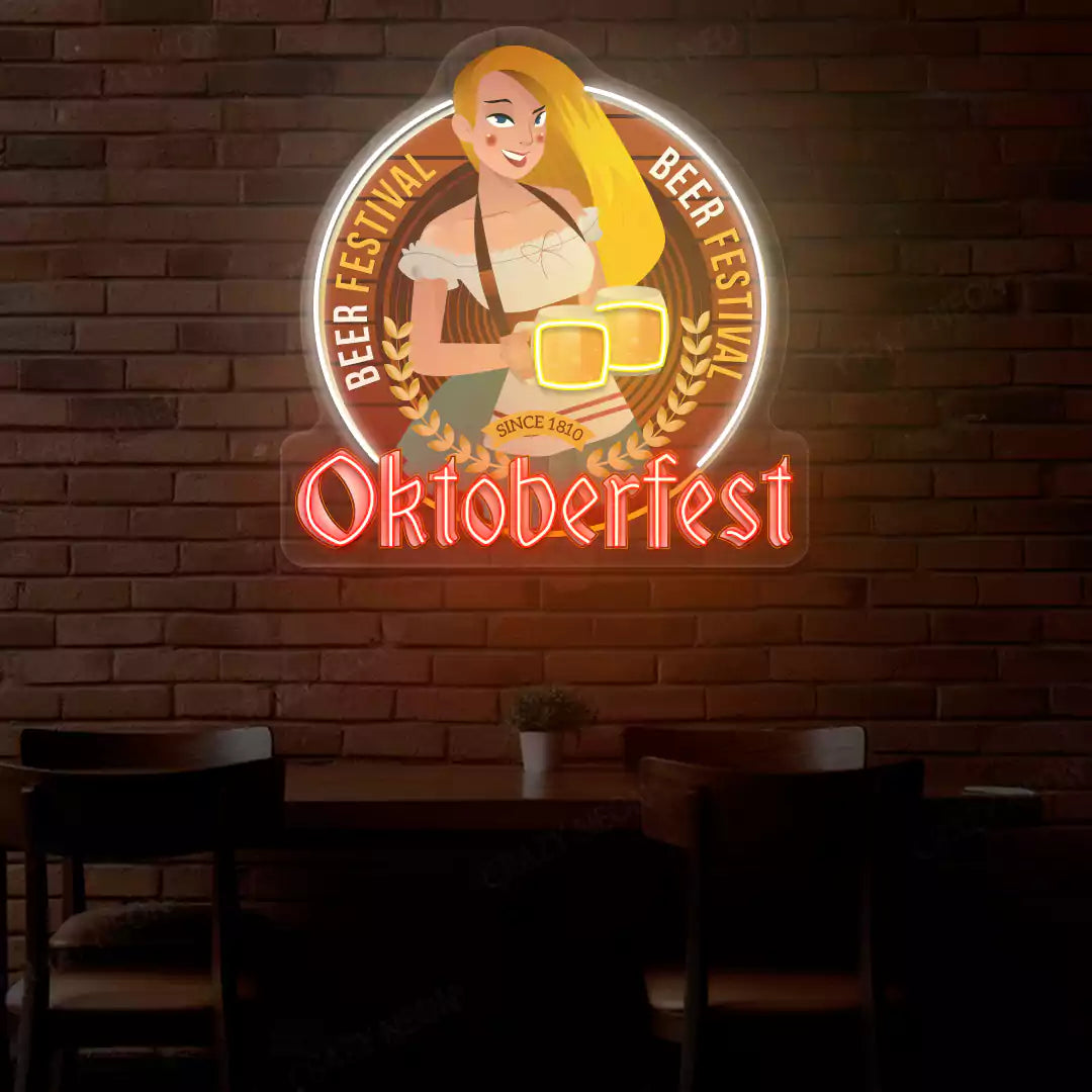 Oktoberfest Beer Festival Neon Sign | Red