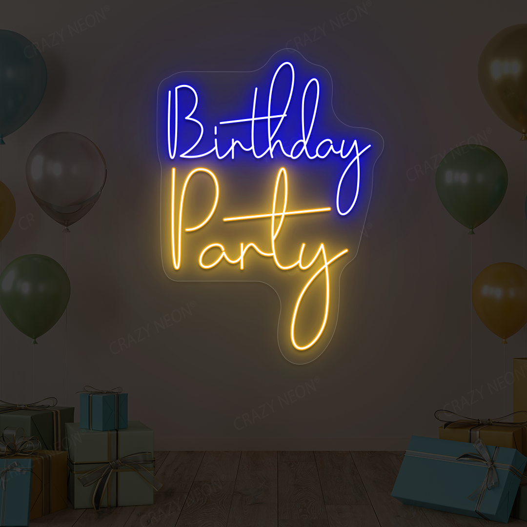 Birthday Party Neon Sign | Orange