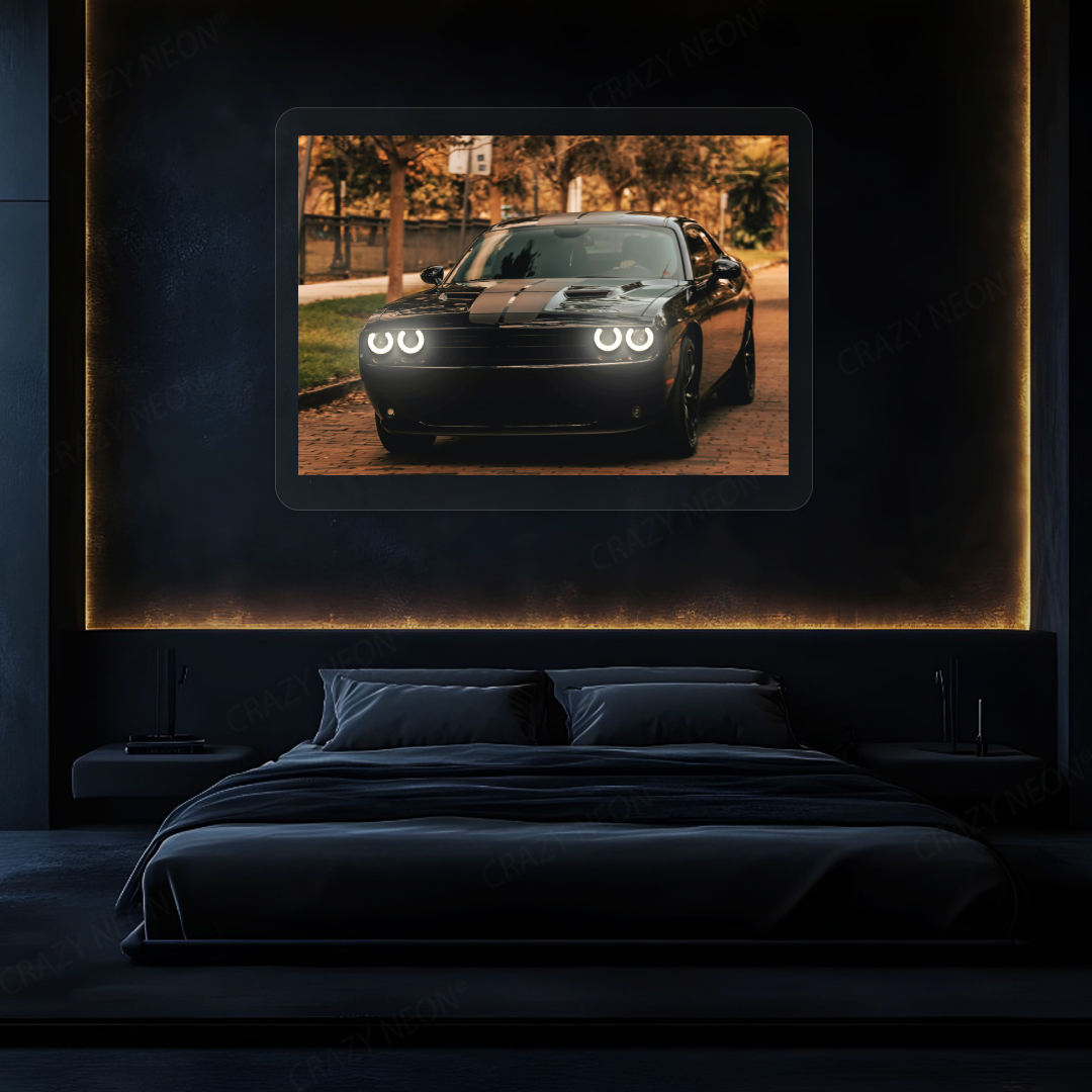 Challenger Halo Coupe Neon Artwork | White