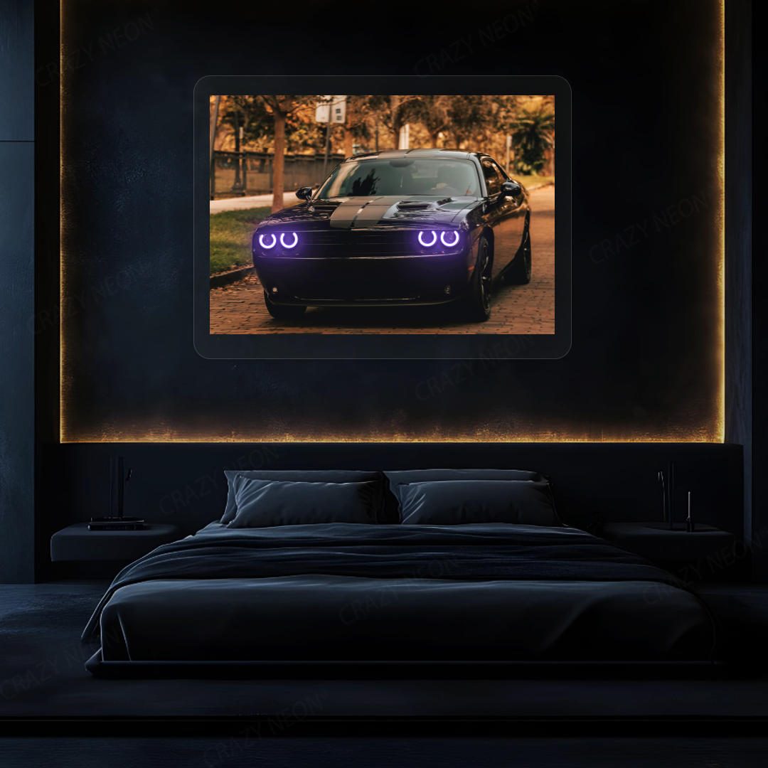 Challenger Halo Coupe Neon Artwork | Purple
