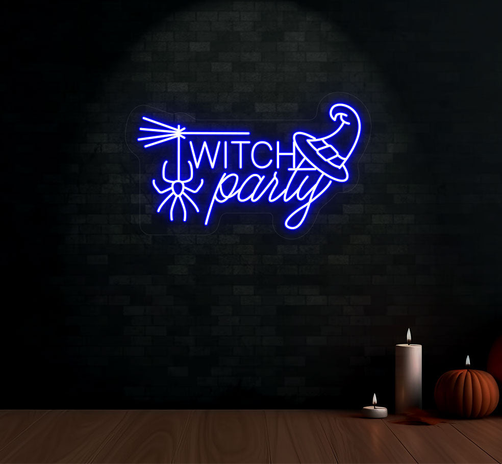 Witch Party Neon Sign | Blue