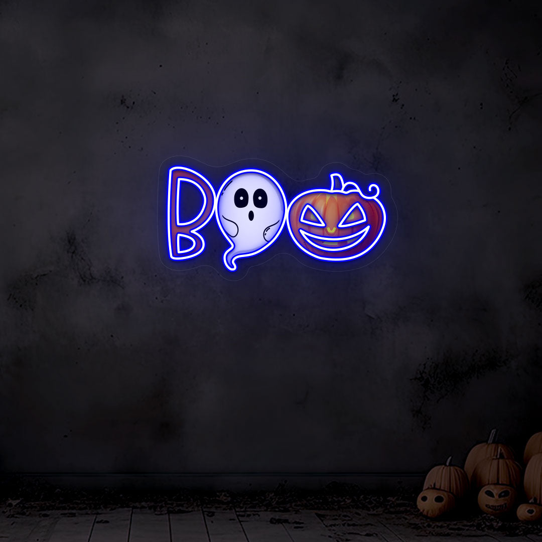 Boo Ghoul And Pumpkin Neon Artwork | CNUS019640