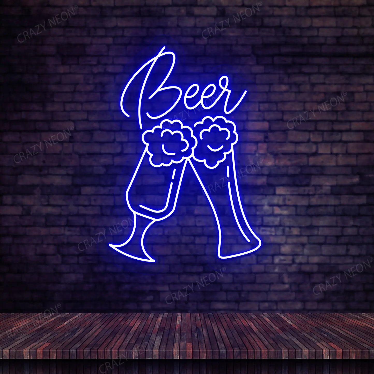 Beer Glass Multicolor Neon Sign | Blue