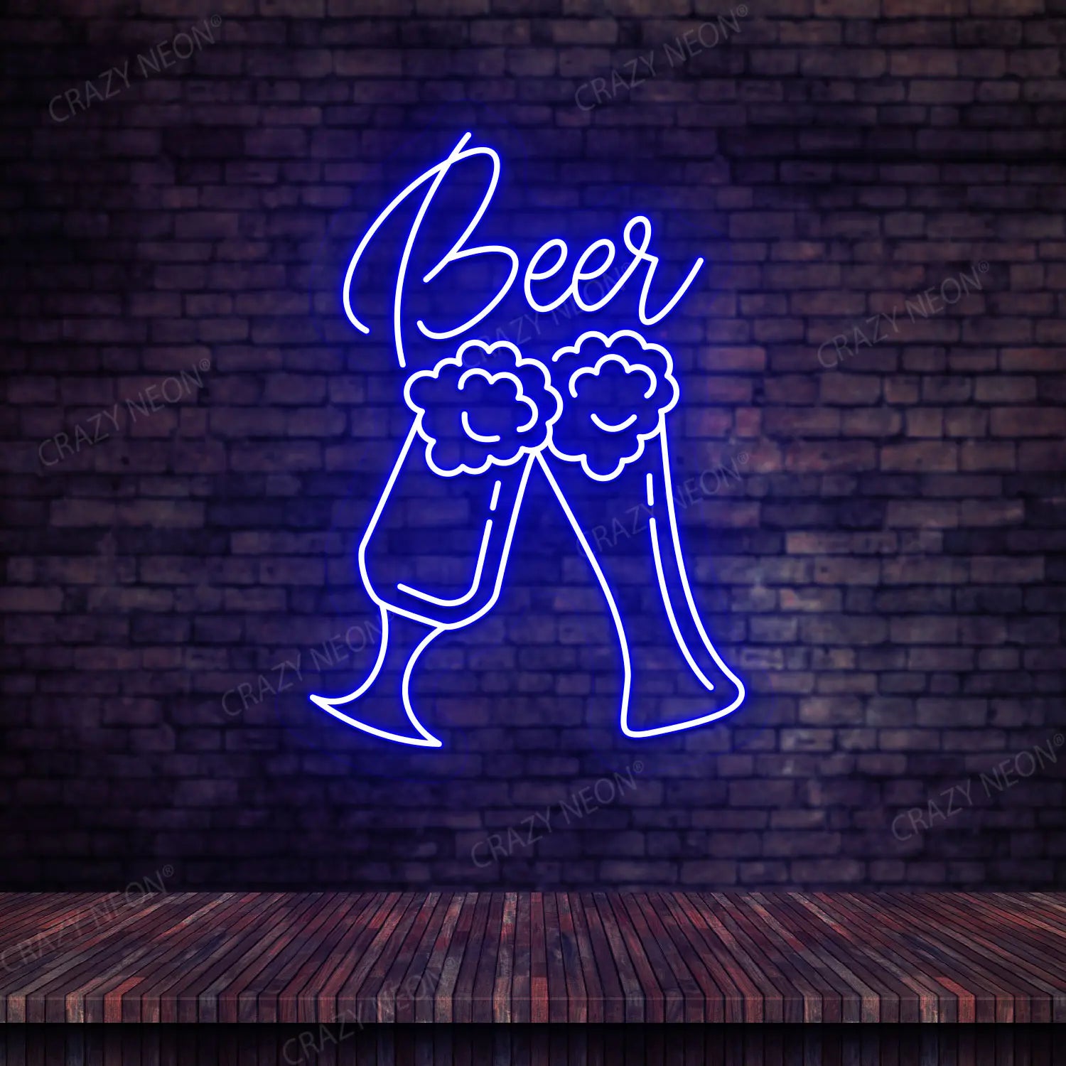 Beer Glass Multicolor Neon Sign | Blue