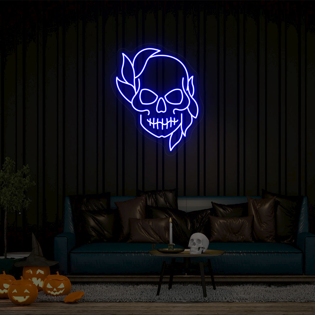 Skull Neon Sign | Blue