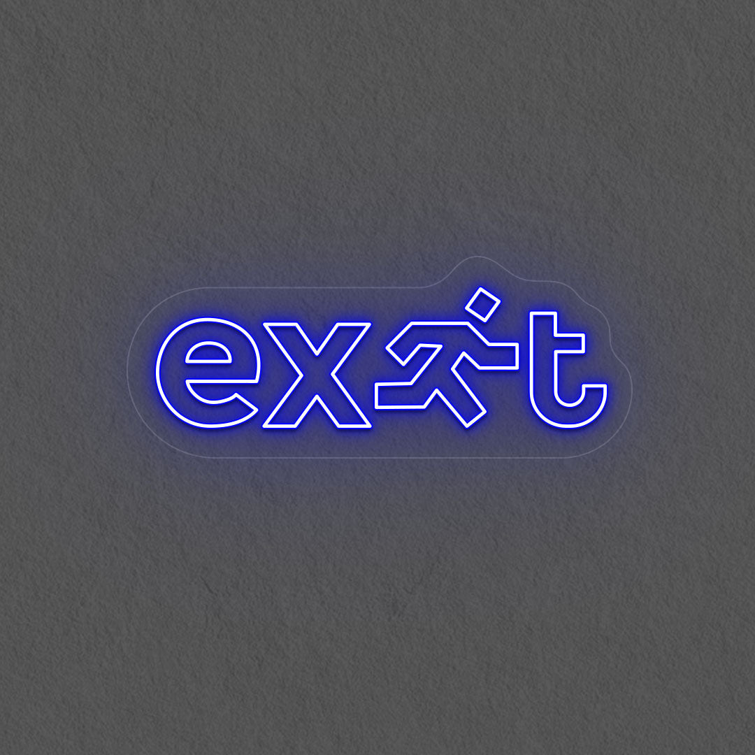 Cool Exit Neon Sign | Blue