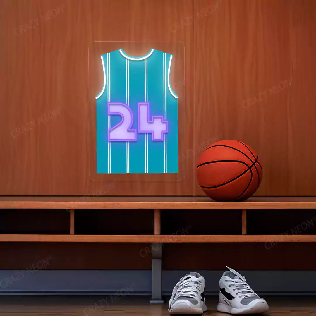 Charlotte Miller 24 Jersey Basketball Neon Artwork