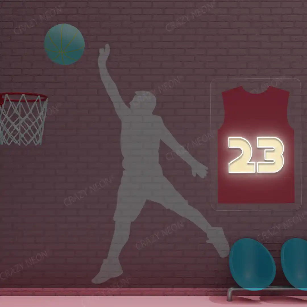 Cleveland James 23 Jersey Basketball Neon Artwork
