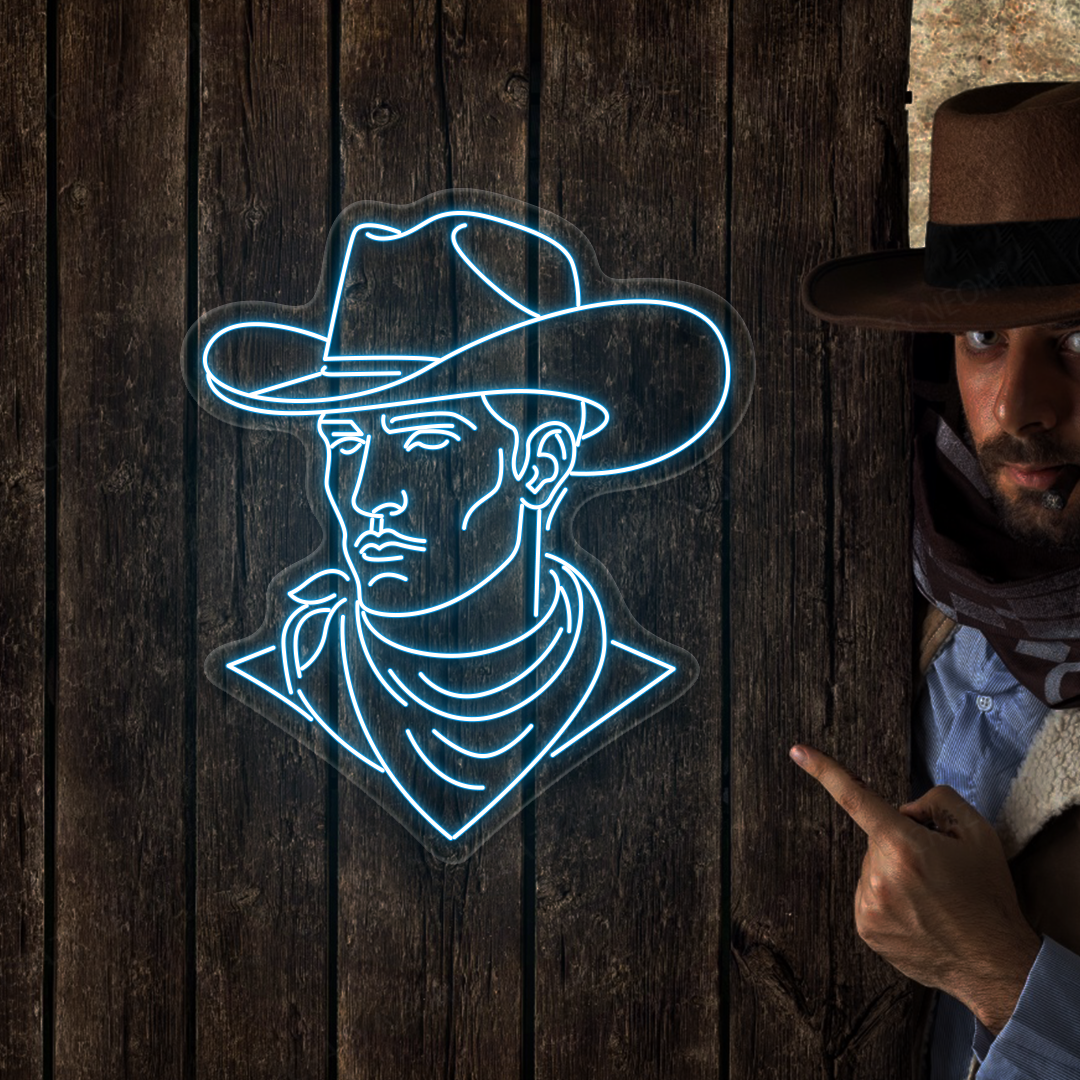 Hat Brim Cowboy Neon Sign