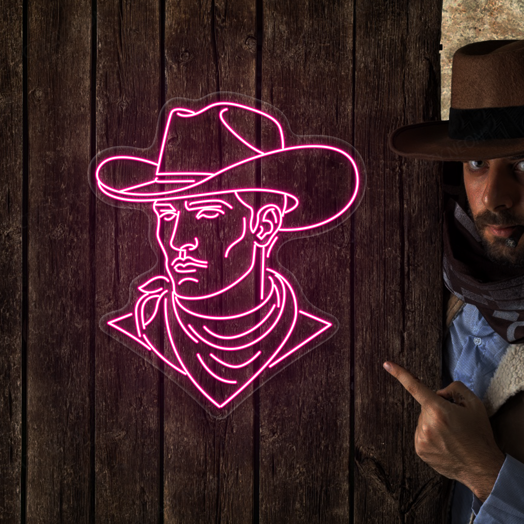 Hat Brim Cowboy Neon Sign
