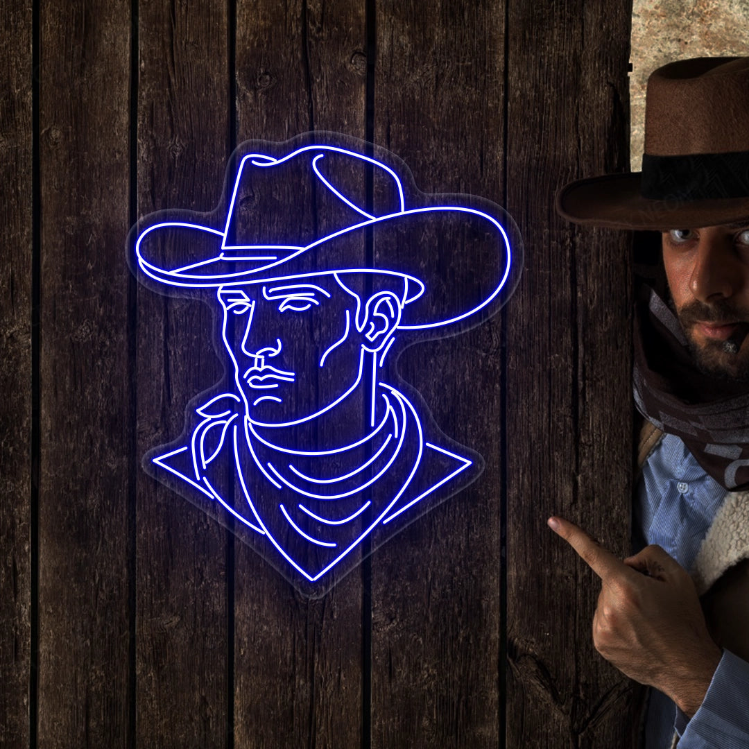 Hat Brim Cowboy Neon Sign