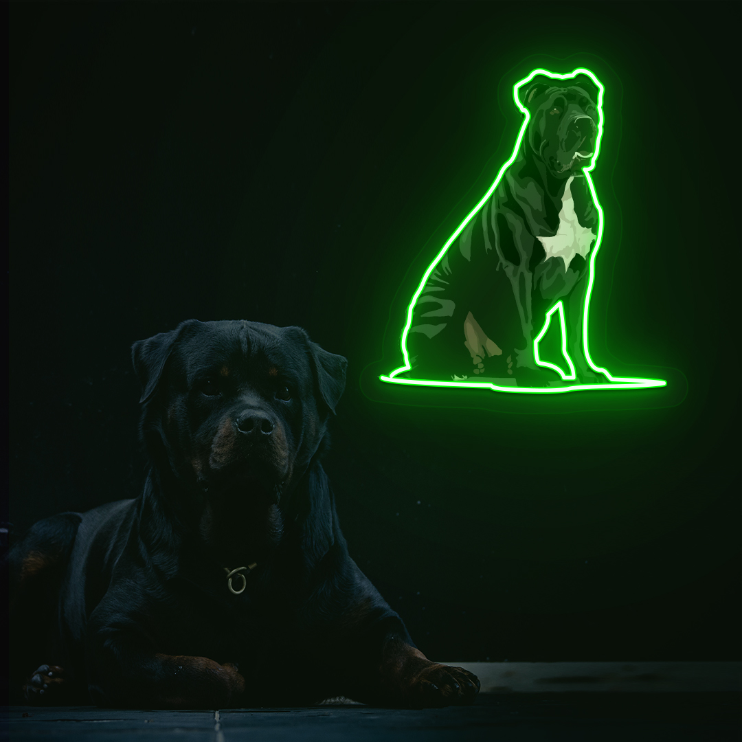 Cane Corso Neon Artwork | Green