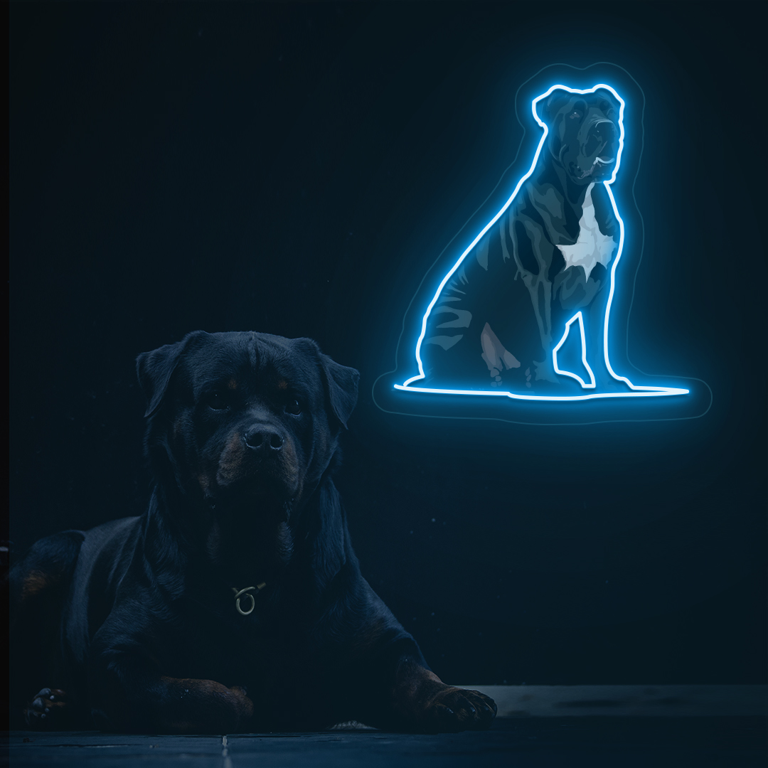 Cane Corso Neon Artwork | Iceblue