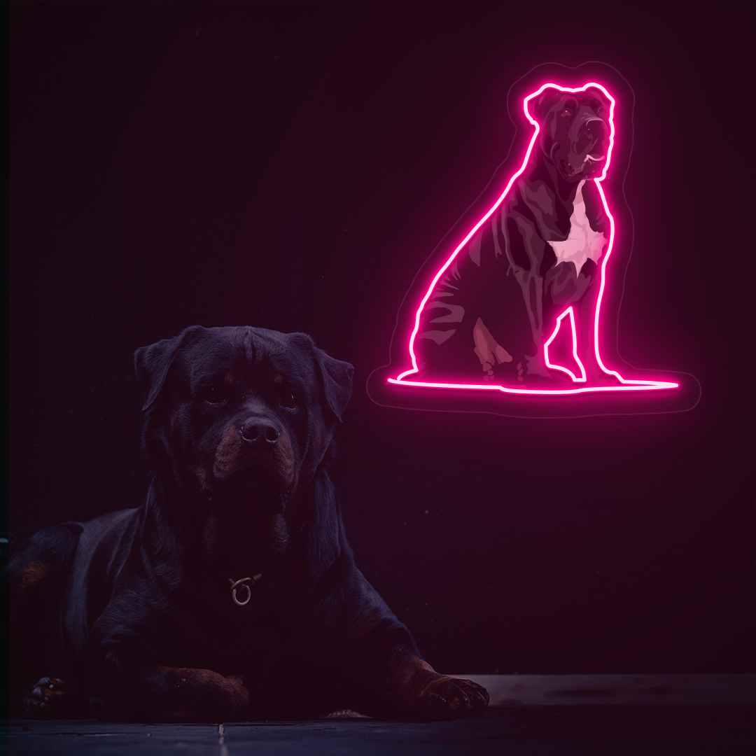 Cane Corso Neon Artwork | Pink