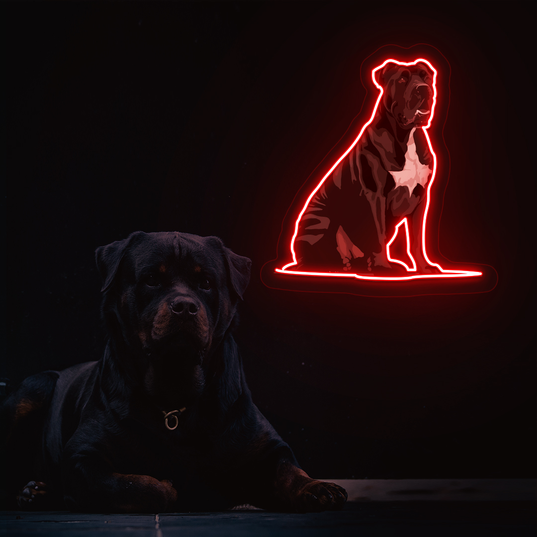 Cane Corso Neon Artwork | Red