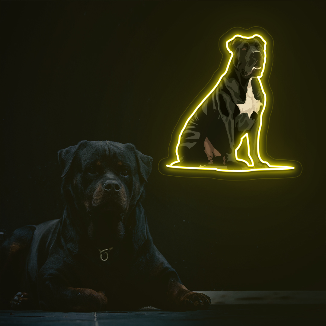 Cane Corso Neon Artwork | Yellow