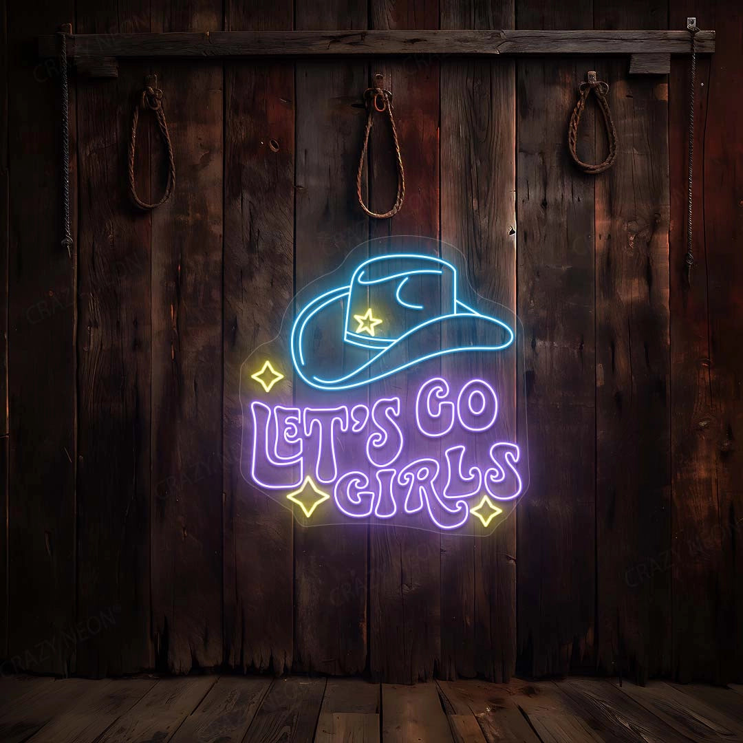 Let's Go Girls Sheriff Neon Sign