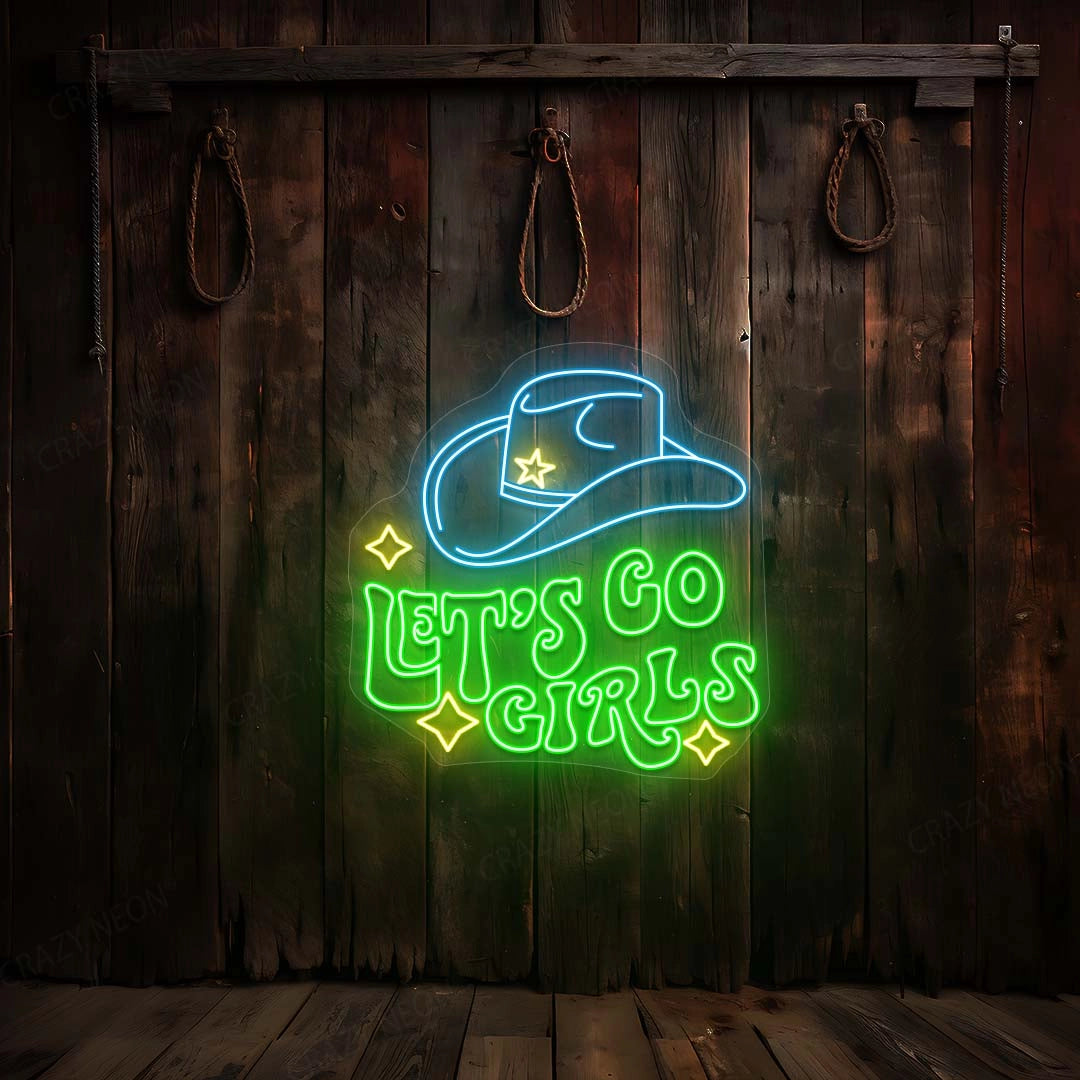 Let's Go Girls Sheriff Neon Sign