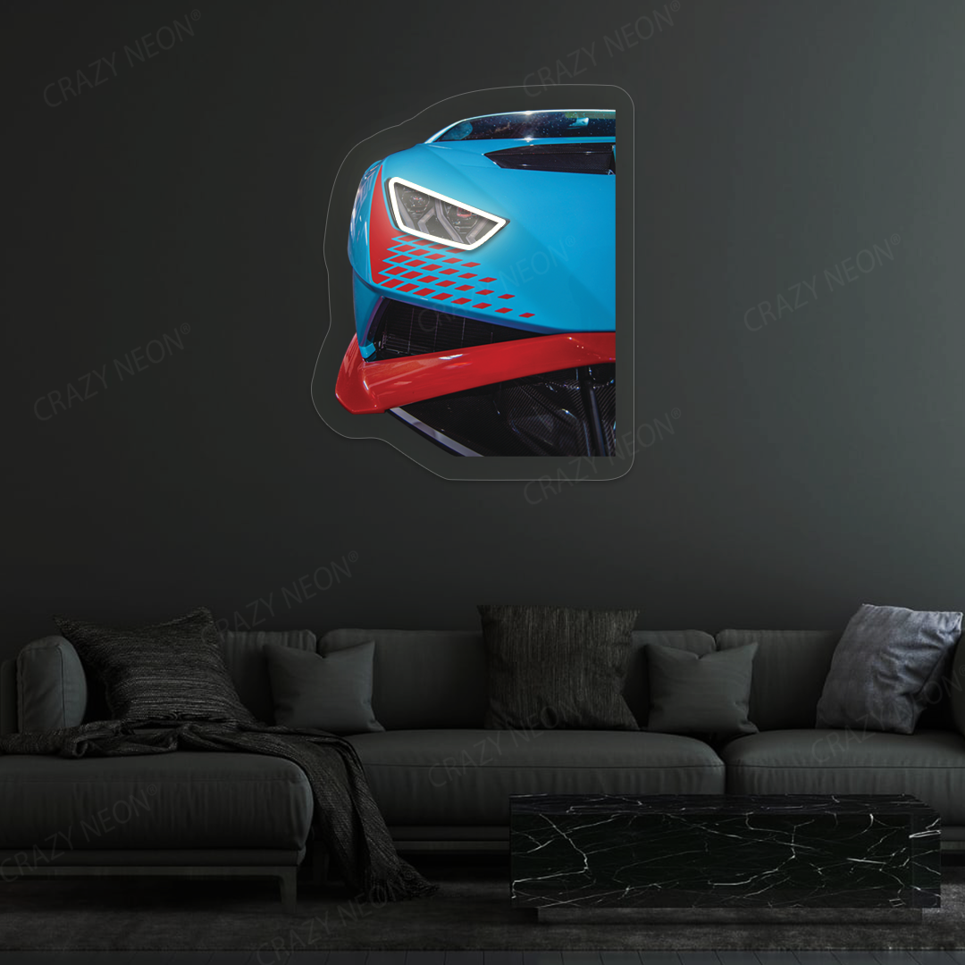 Lambo Huracán STO Headlight Neon Artwork | Warmwhite