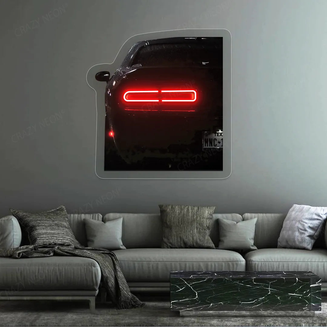 Challenger Hellcat Backlight Neon Artwork | Red