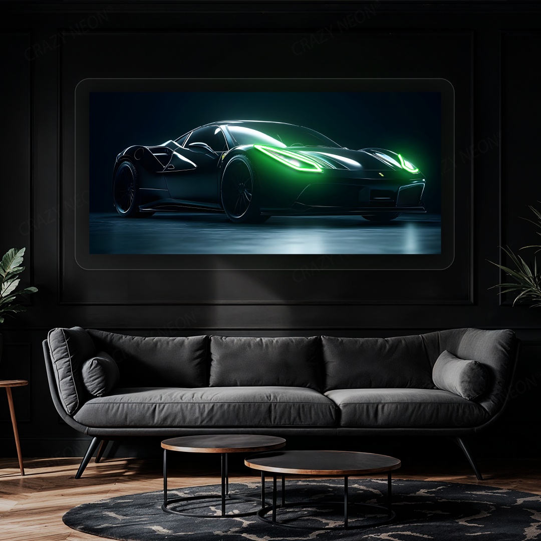 F8 Tributo Supercar Neon Artwork | Green