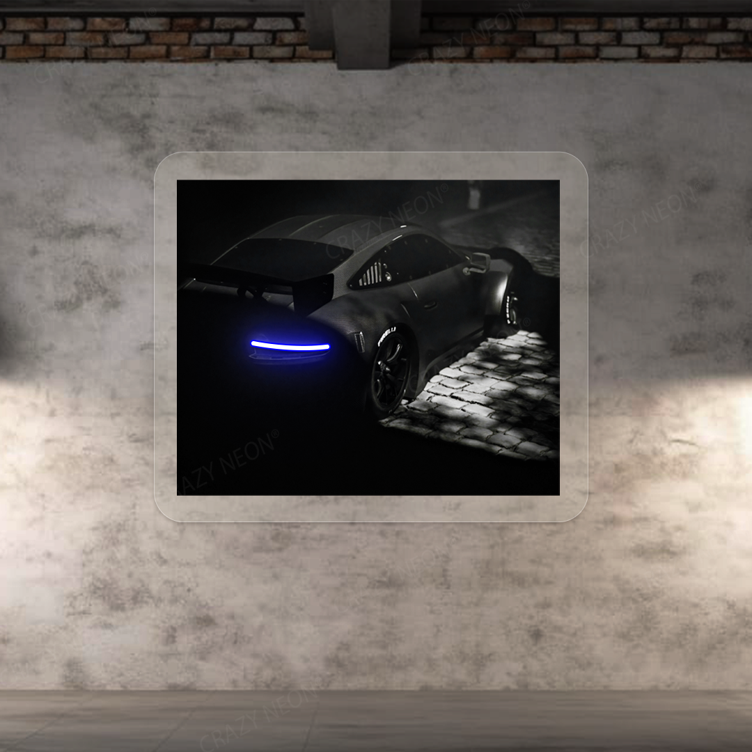 991 GT3 Backilight Neon Artwork | Blue