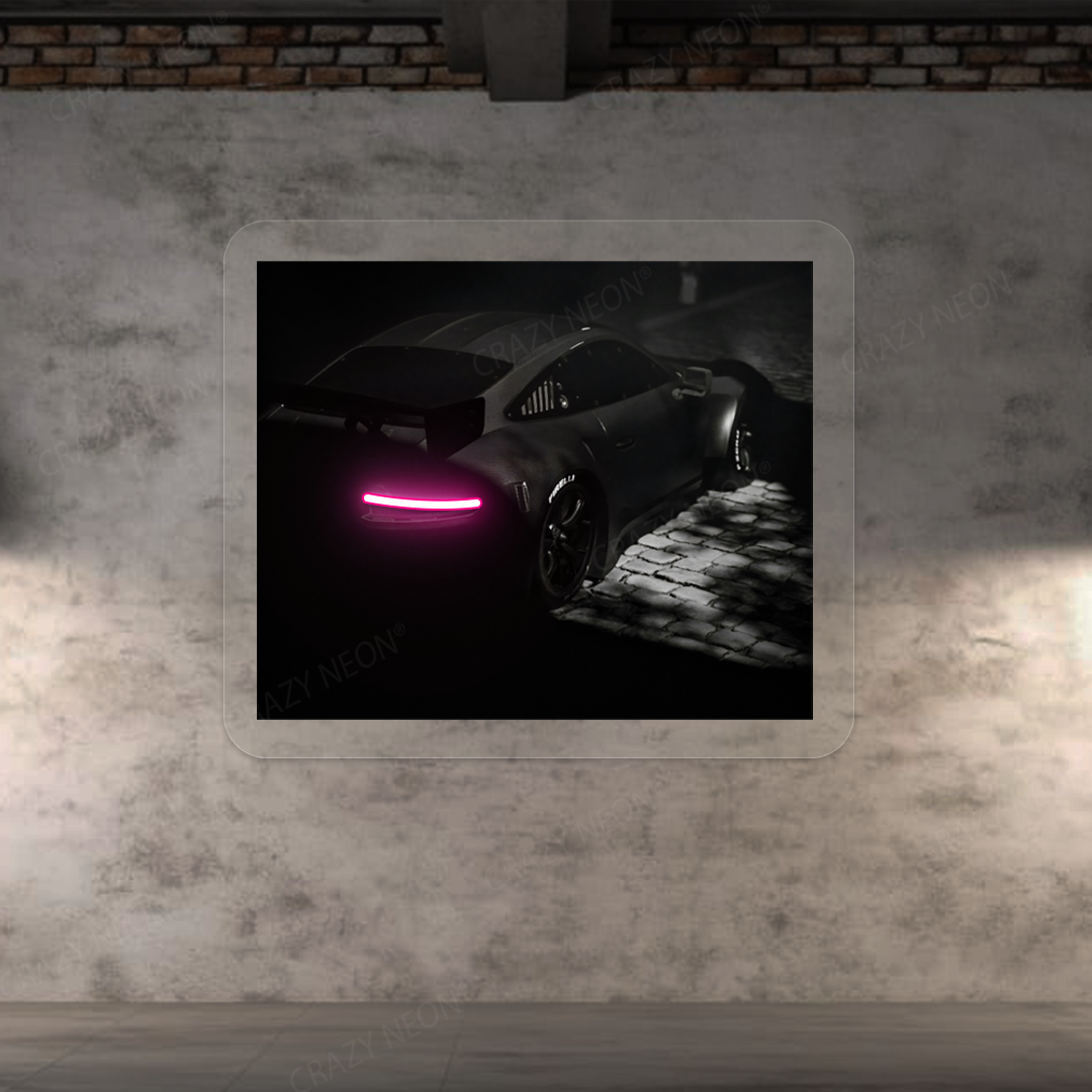 991 GT3 Backilight Neon Artwork | Pink