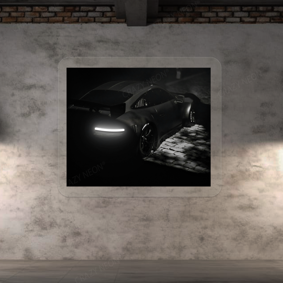 991 GT3 Backilight Neon Artwork | White