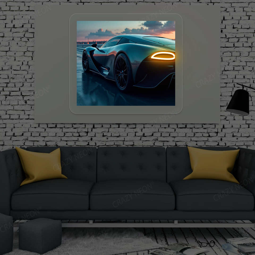 Surge Hypercar Neon Artwork | Orange