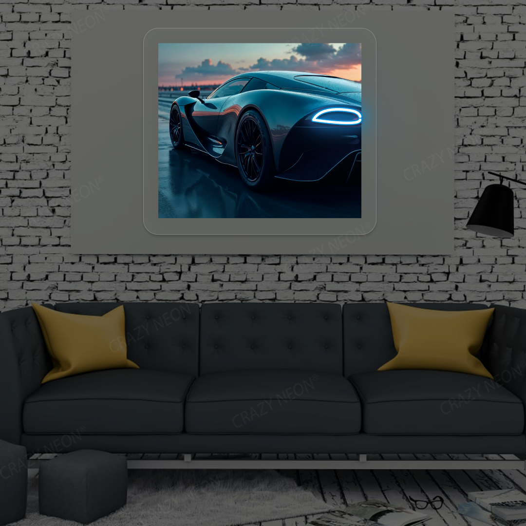 Surge Hypercar Neon Artwork | Iceblue