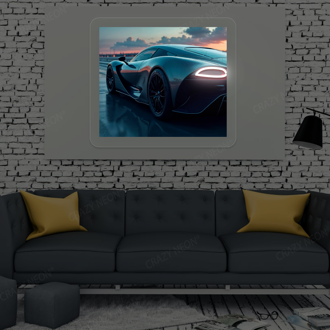 Surge Hypercar Neon Artwork | White