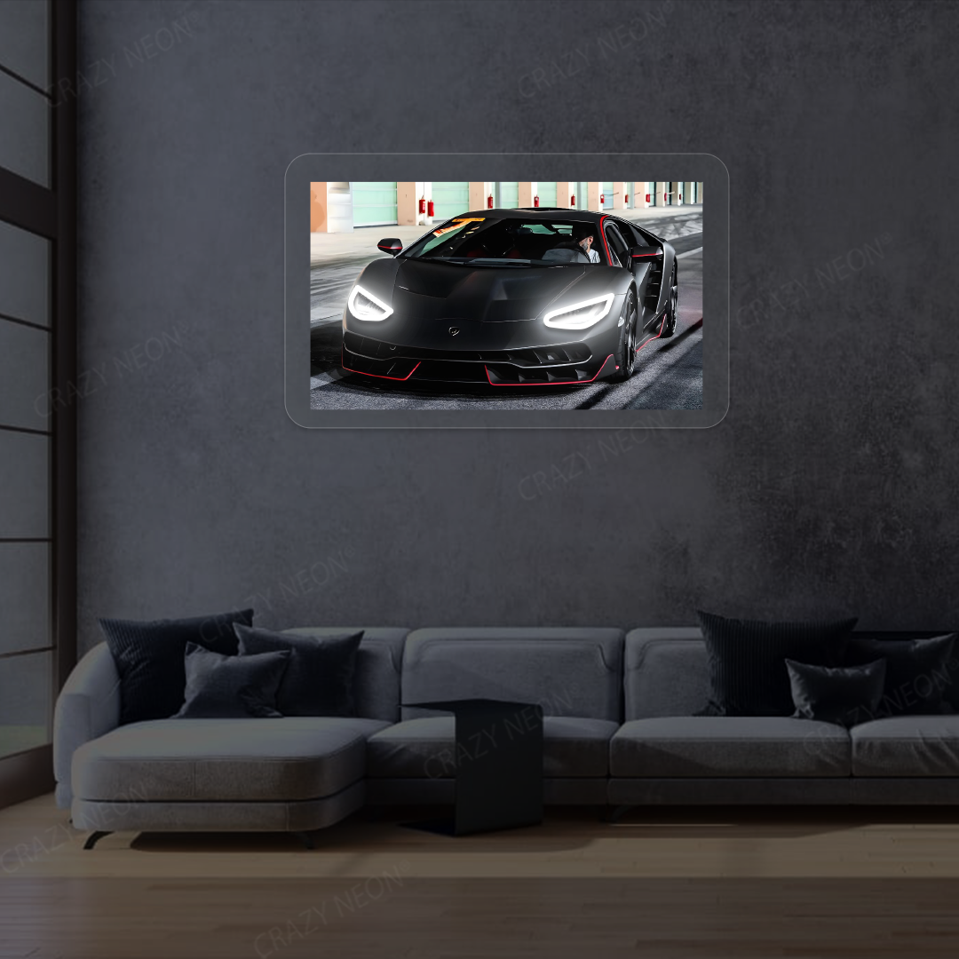 Lambo Centenario Headlight Neon Artwork | White