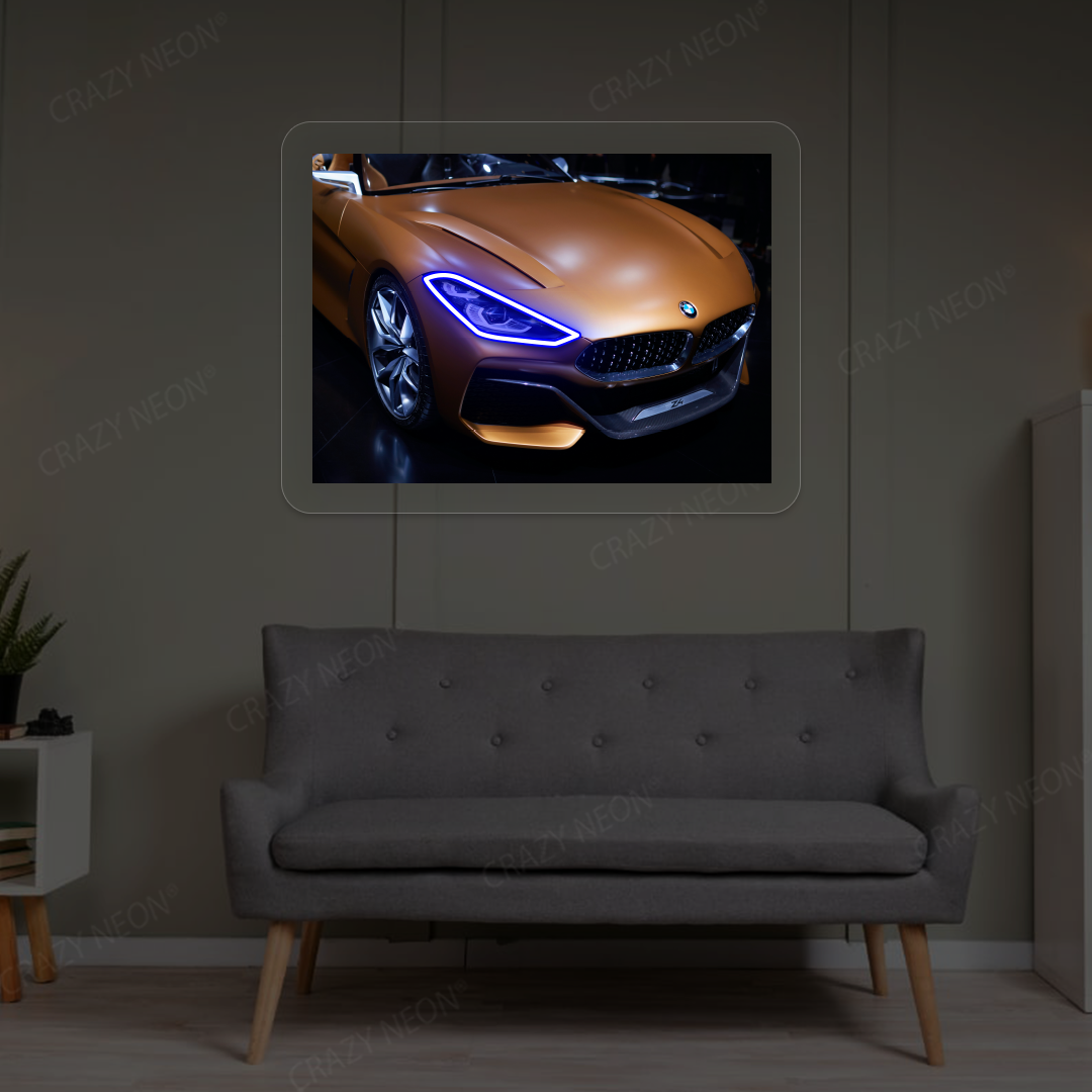 BMW Z4 Headlight Neon Artwork | Blue