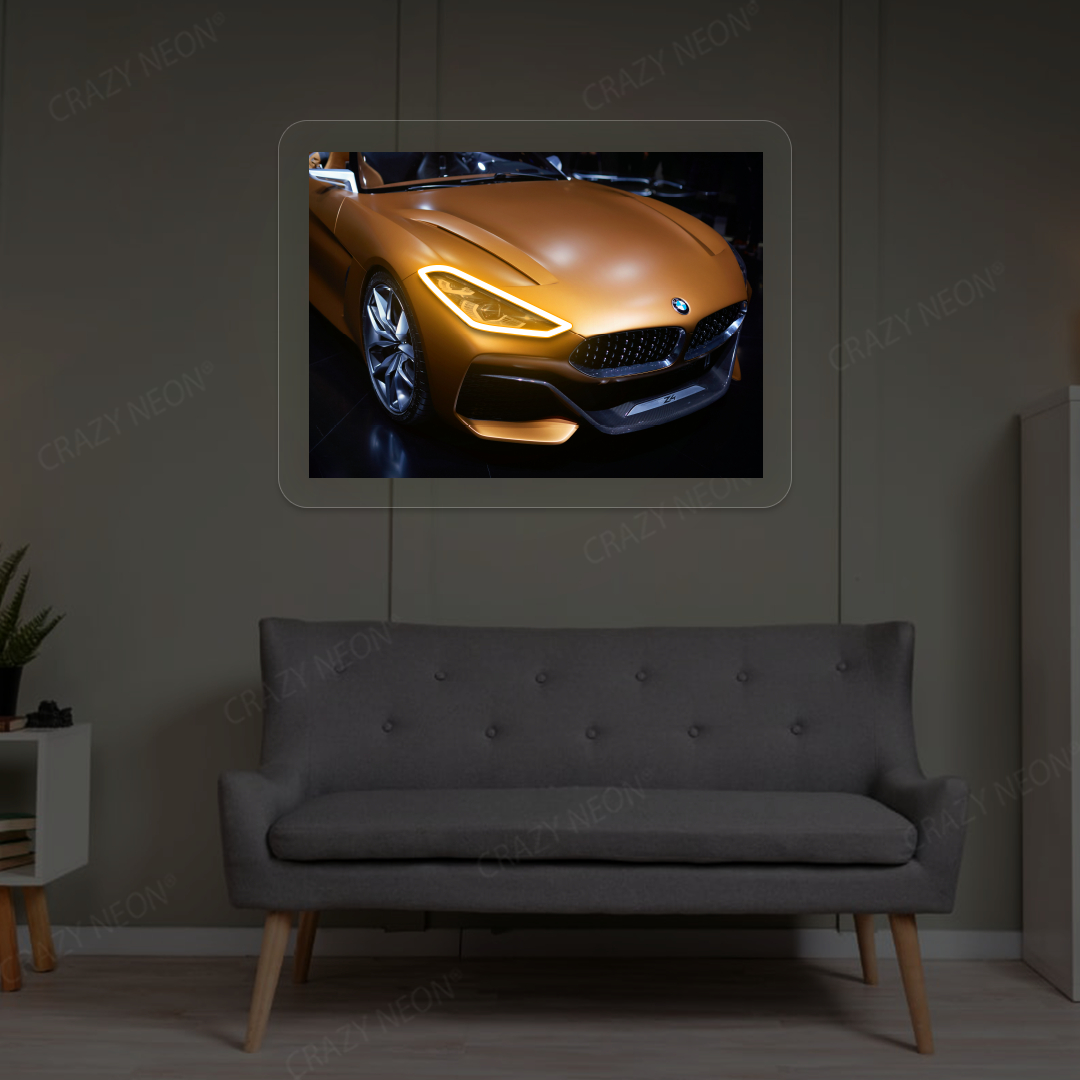 BMW Z4 Headlight Neon Artwork | Orange