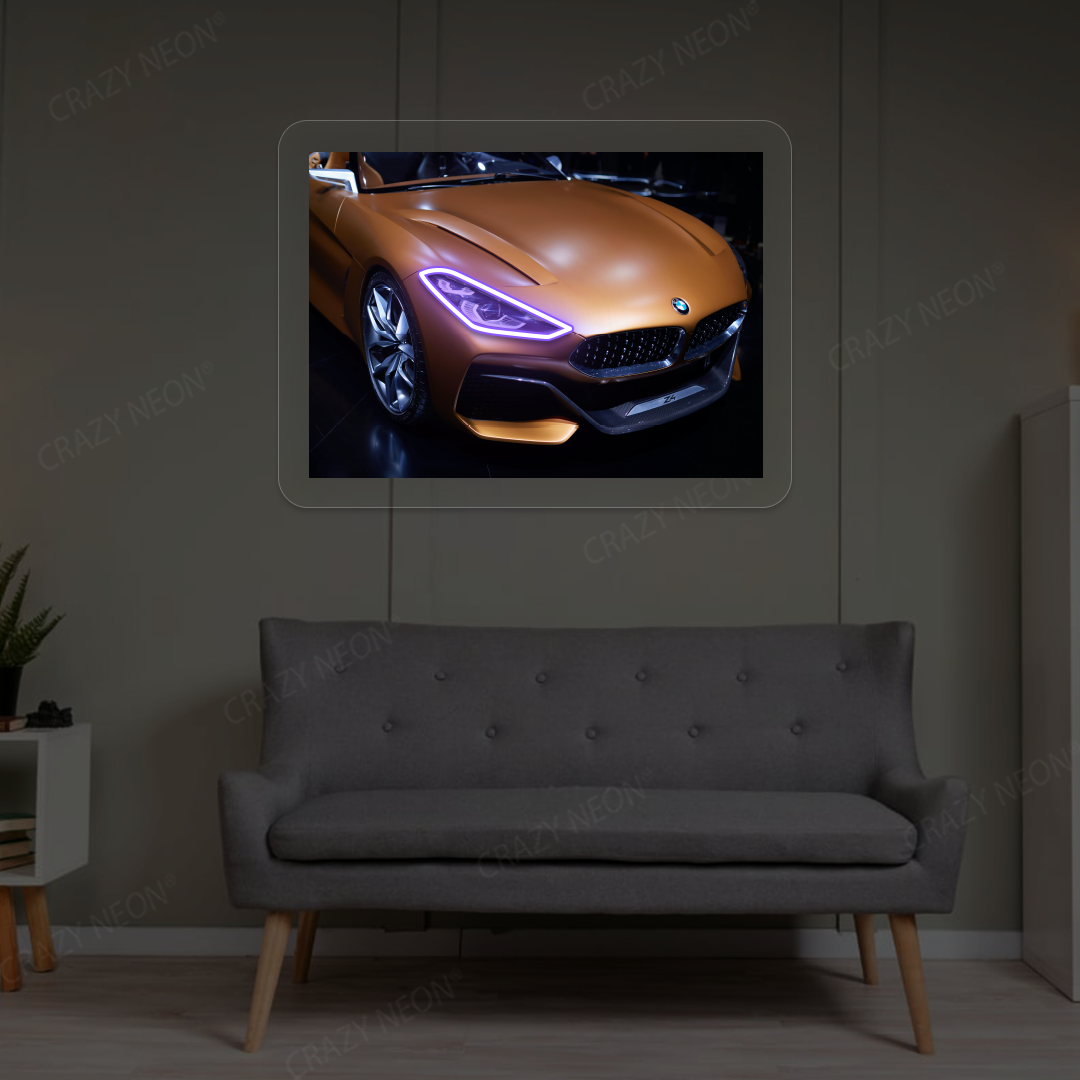 BMW Z4 Headlight Neon Artwork | Purple