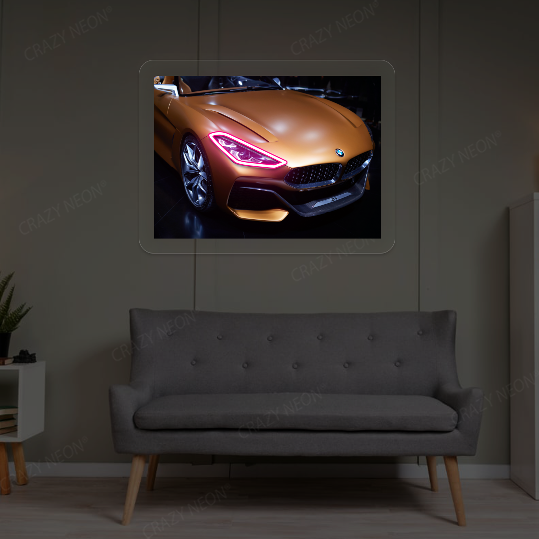 BMW Z4 Headlight Neon Artwork | Pink