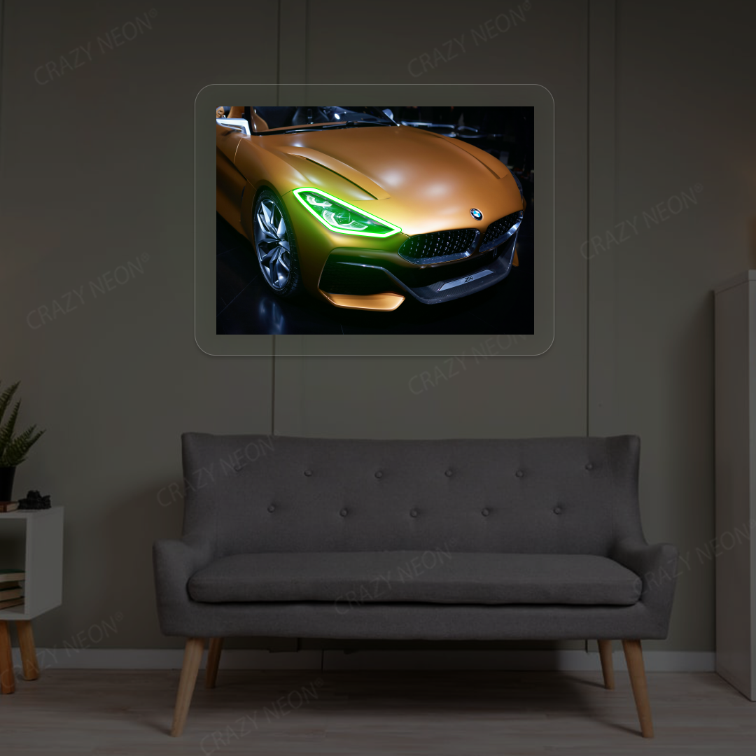 BMW Z4 Headlight Neon Artwork | Green