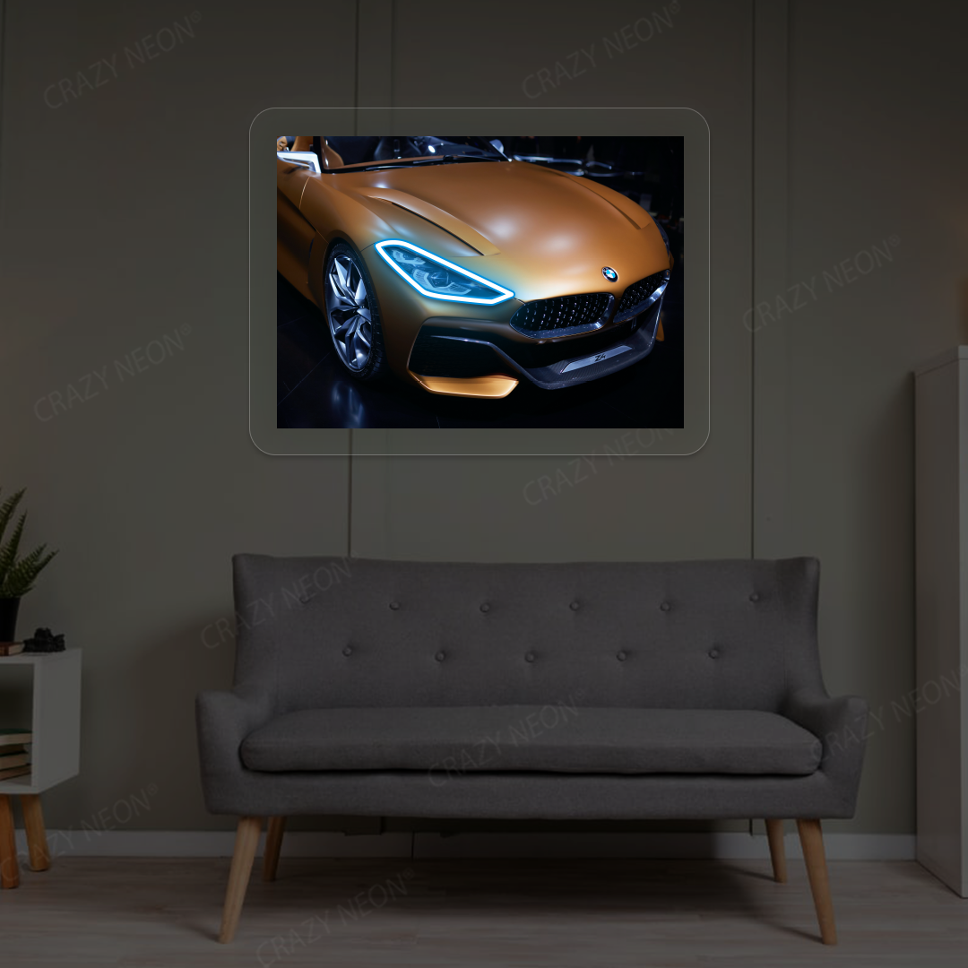 BMW Z4 Headlight Neon Artwork | Iceblue