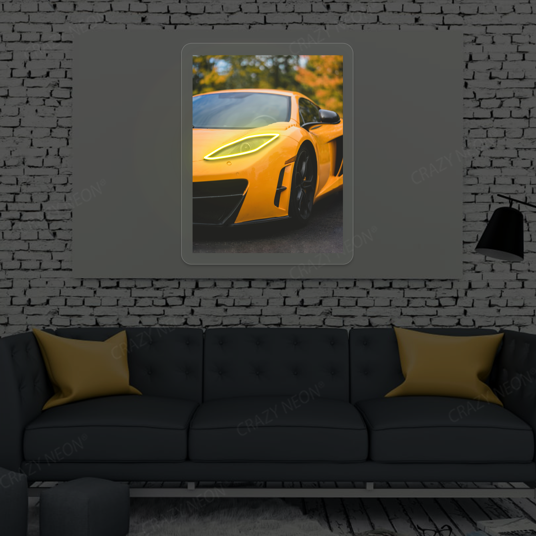 Mc MP4-12C Headlight Neon Artwork | Yellow
