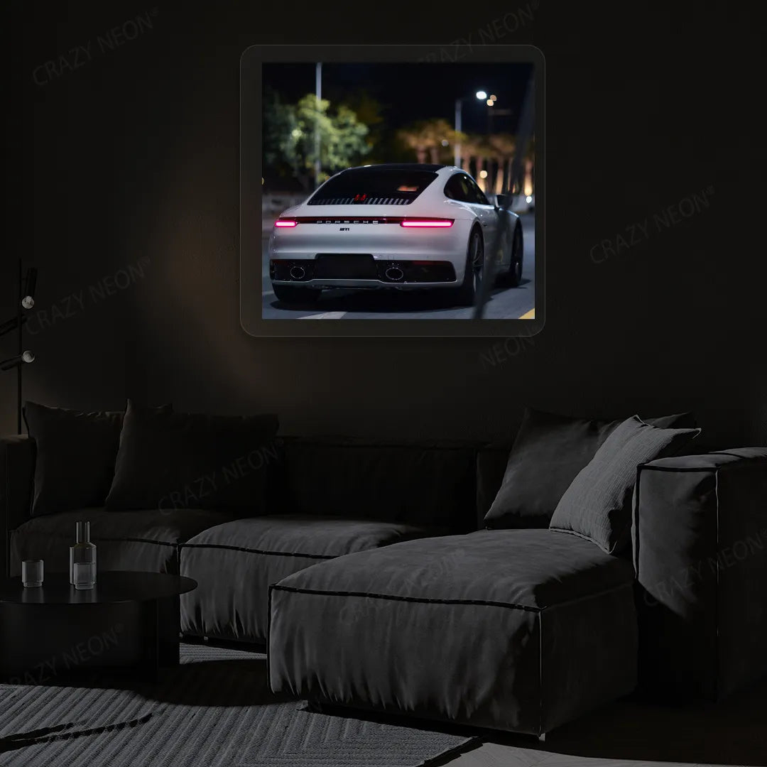 911 Carrera Backlight Neon Artwork | Pink