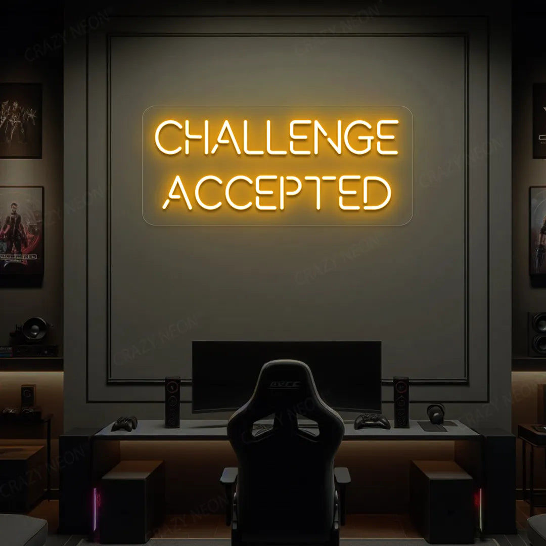 Challenge Accepted Neon Sign | Orange