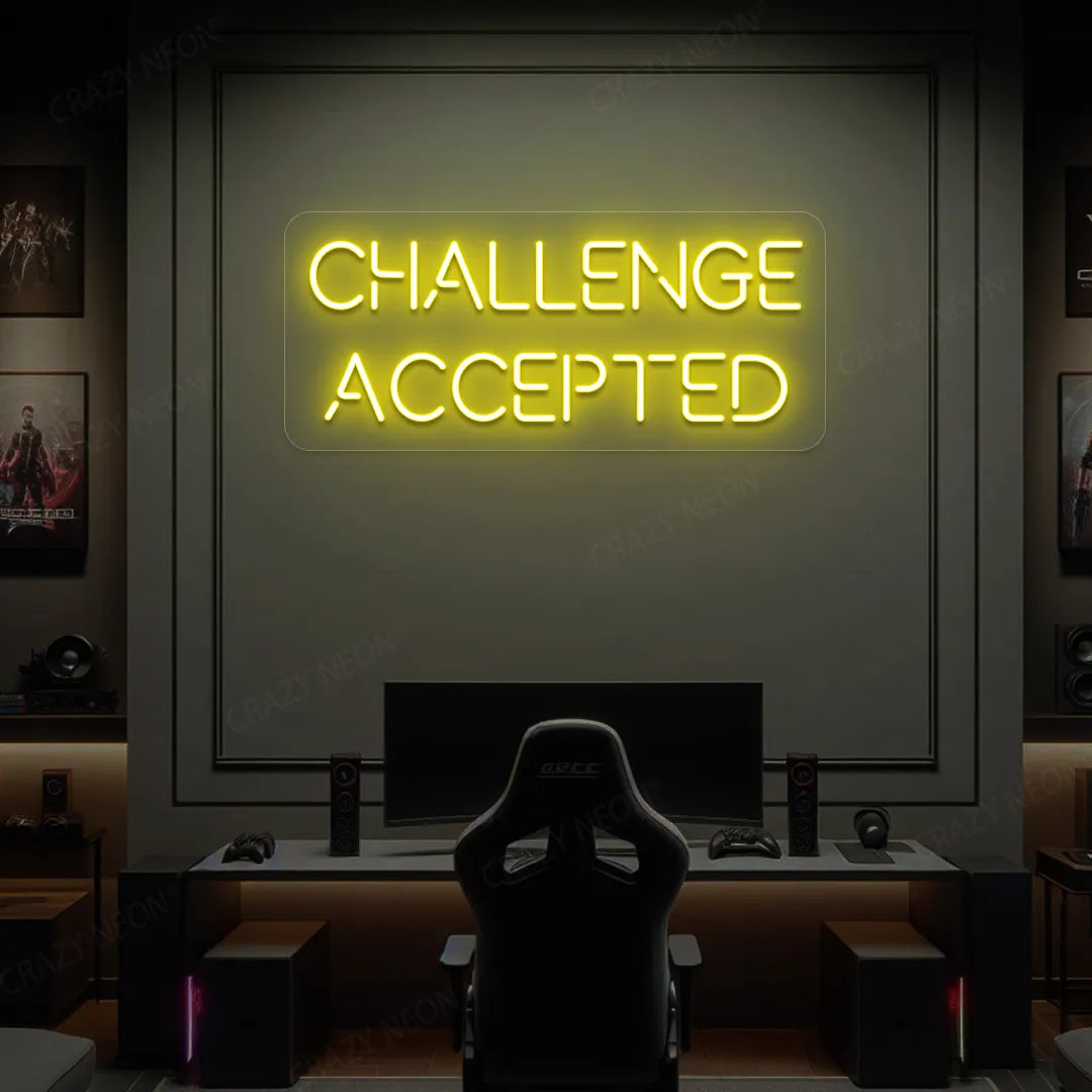 Challenge Accepted Neon Sign | Yellow