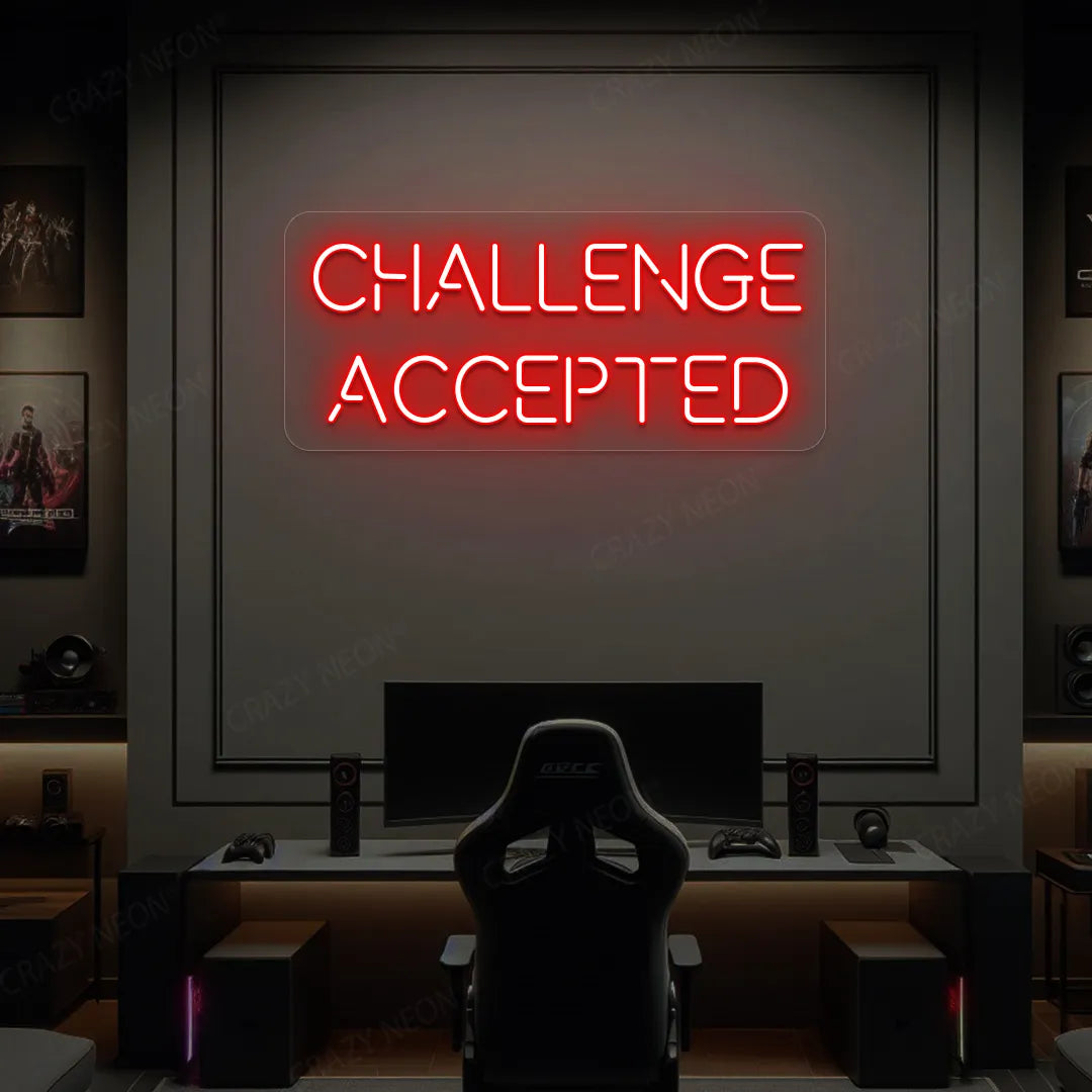 Challenge Accepted Neon Sign | Red