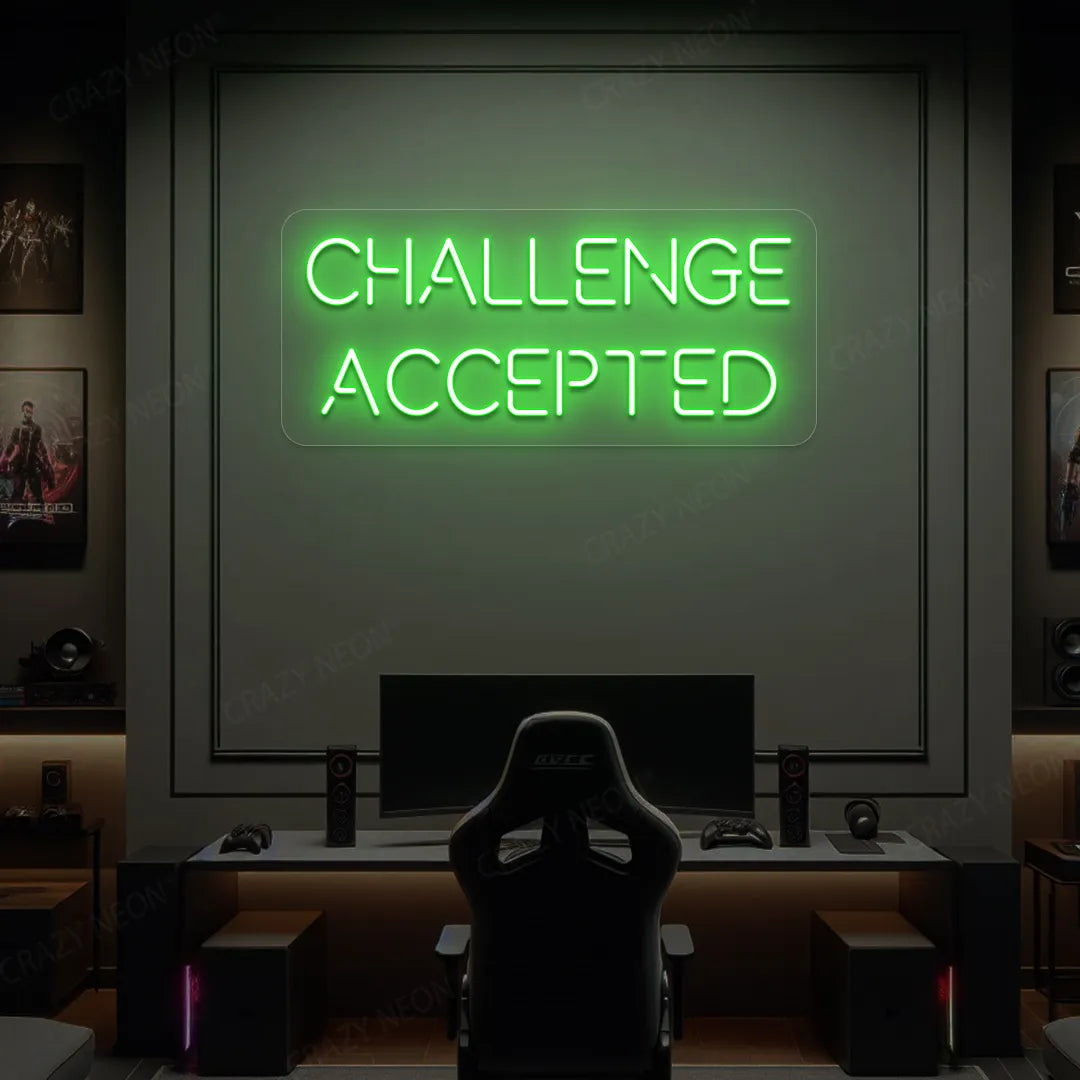 Challenge Accepted Neon Sign | Green