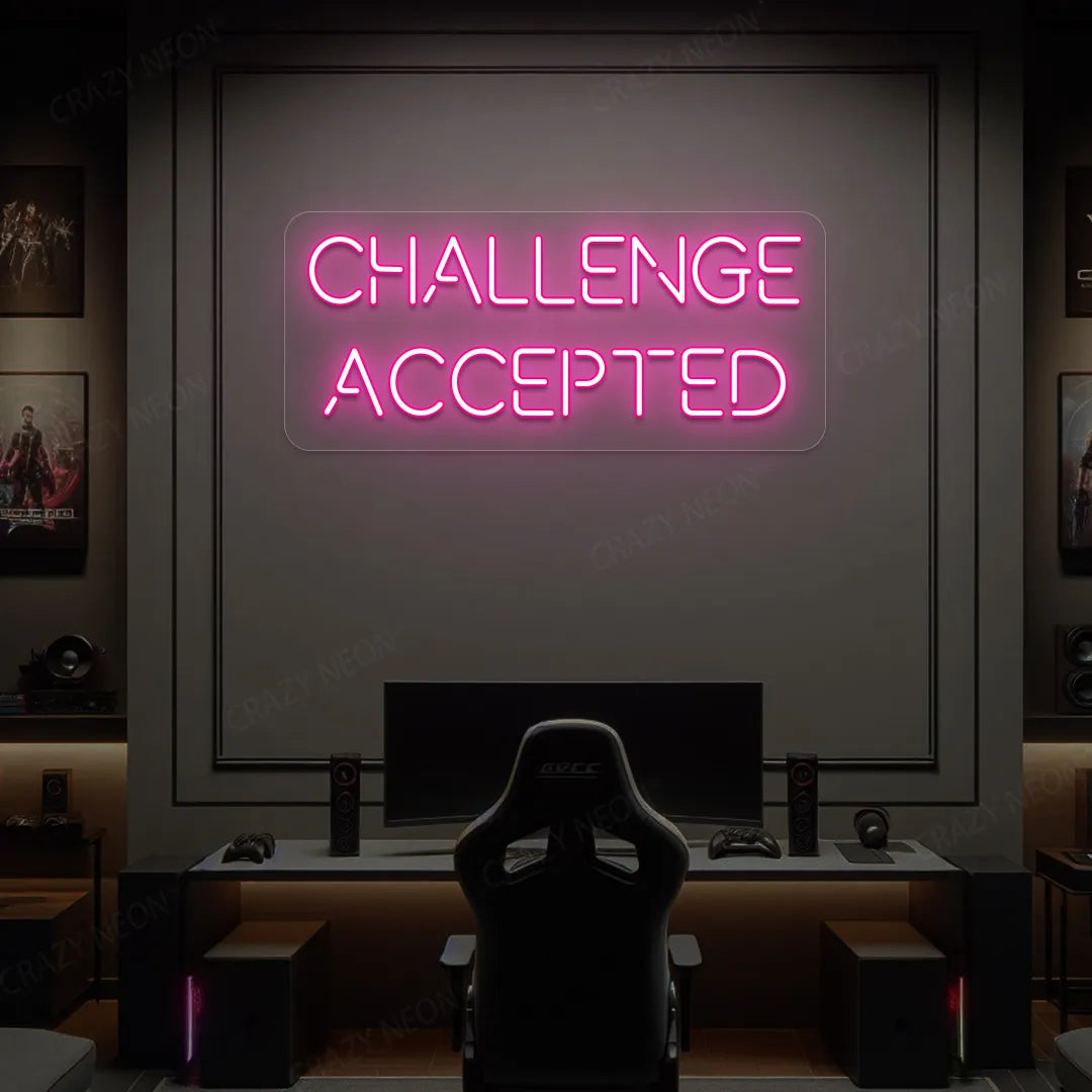 Challenge Accepted Neon Sign | Pink