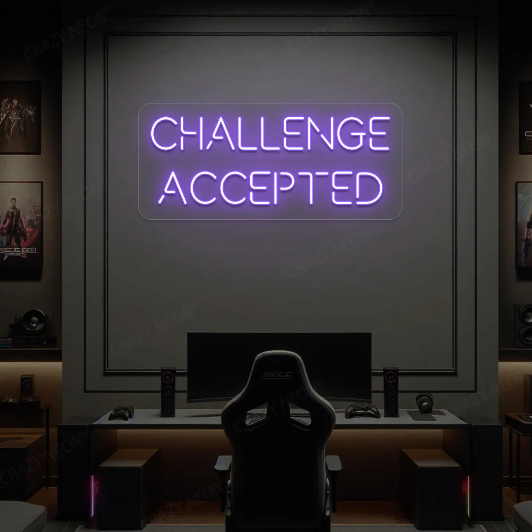 Challenge Accepted Neon Sign | Purple