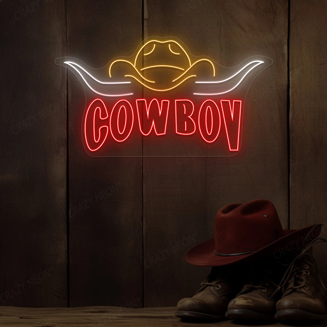 Longhorn Cowboy Neon Sign