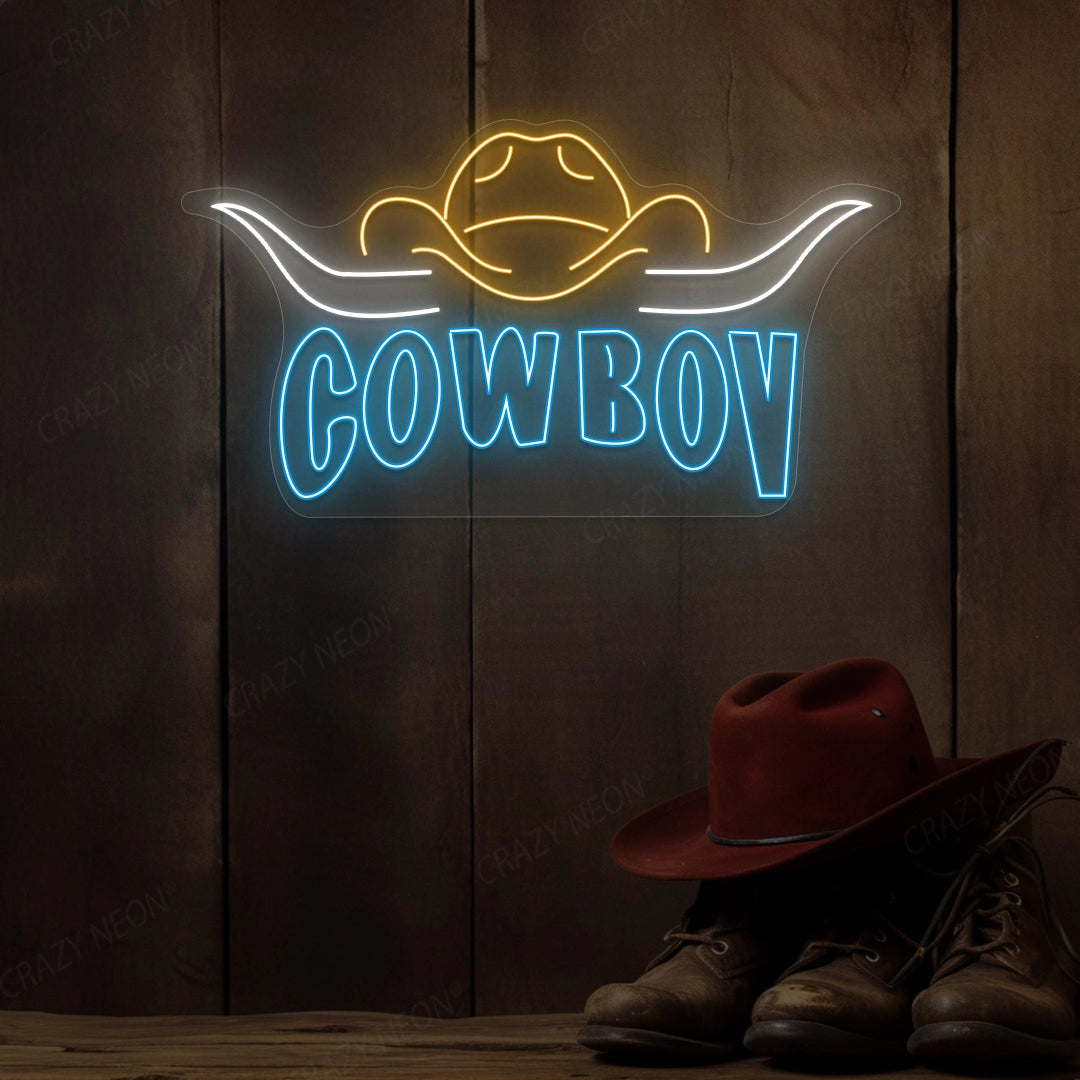 Longhorn Cowboy Neon Sign